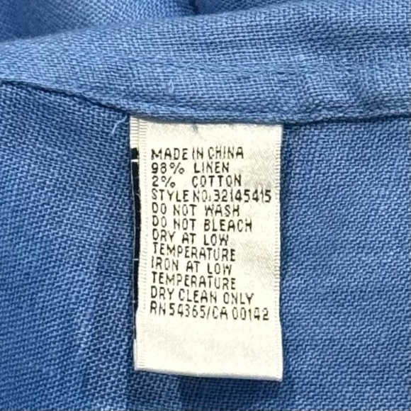 Nycard Collection Bright Sky Blue Linen Summer Chic Blazer Women’s Size 10 - Picture 7 of 9